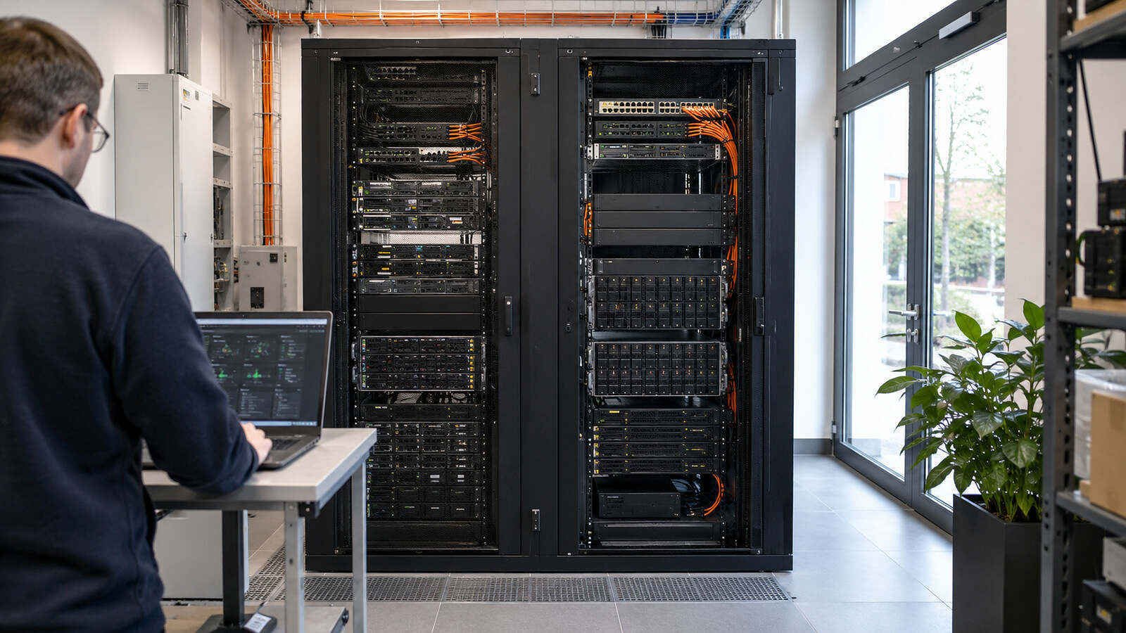 Helle und sauber aufgebaute Serverinfrastruktur für den laufenden IT-Betrieb