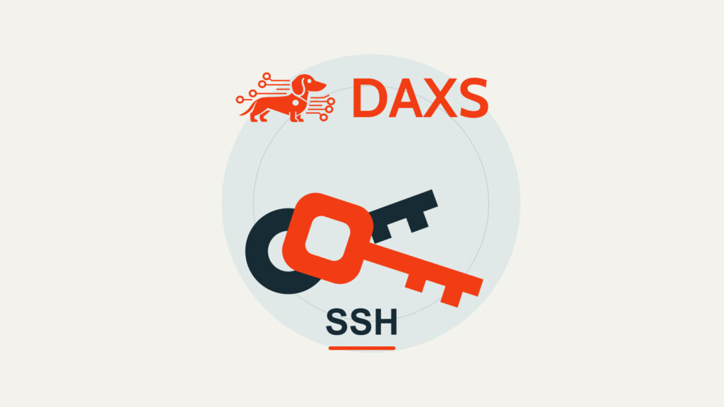 Két eltérő kulcsszimbólum a DAXS-logó és az SSH rövidítés alatt.
